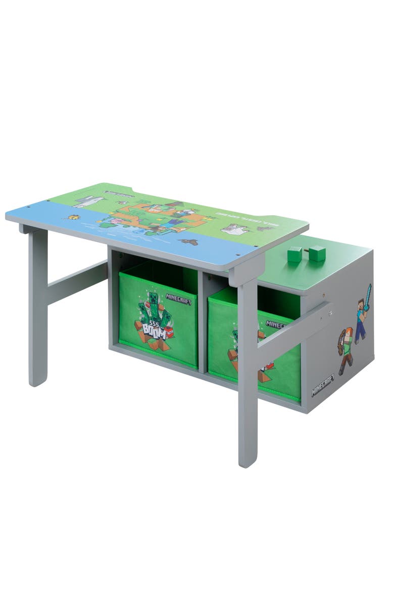 MINECRAFT 2In1 Bench & Table Wooden Seating Converts To Play Desk, Alternate, color, Multicolored