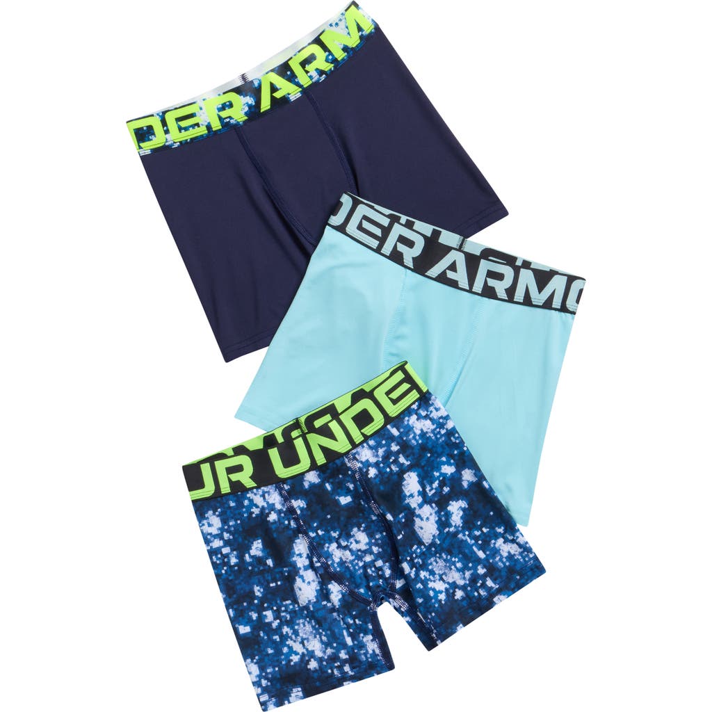 Under Armour Kids' Assorted 3-pack Ua Performance Tech™ Boxer Briefs In Opal Blue