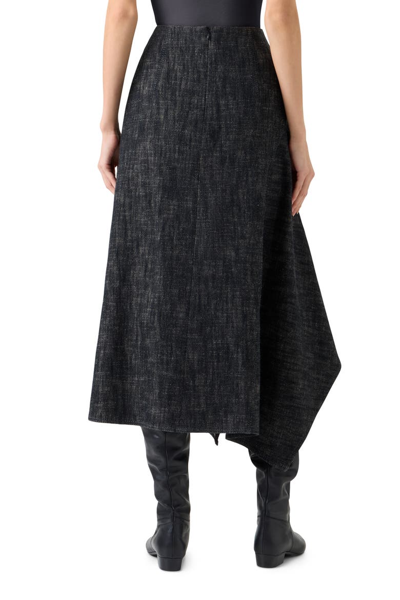Handkerchief Hem Denim Skirt, Alternate, color, BLACK DENIM