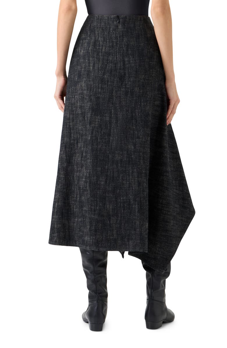 Akris punto Handkerchief Hem Denim Skirt, Alternate, color, Black Denim