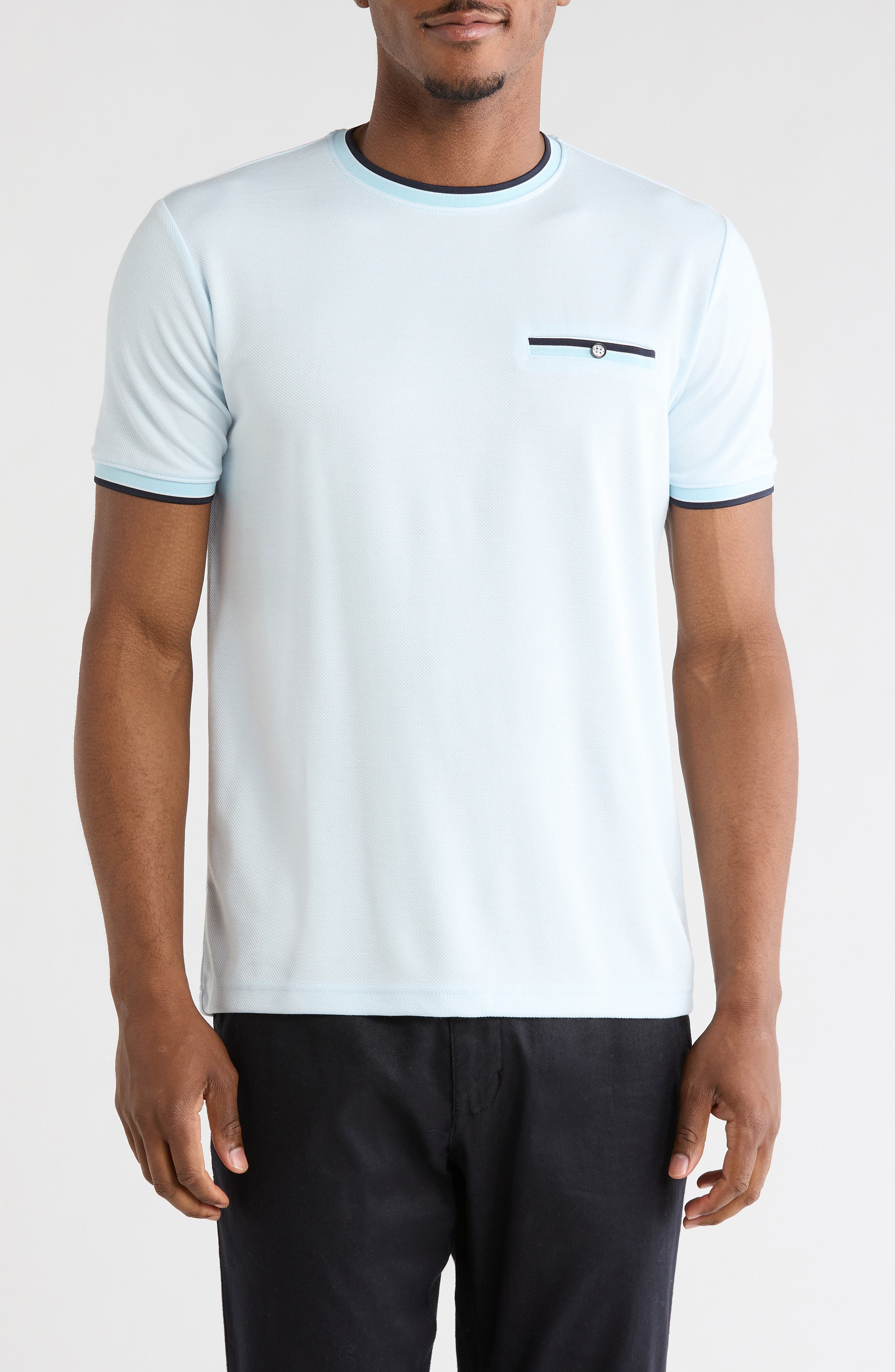 DENIM AND FLOWER Tipped Crewneck T-Shirt