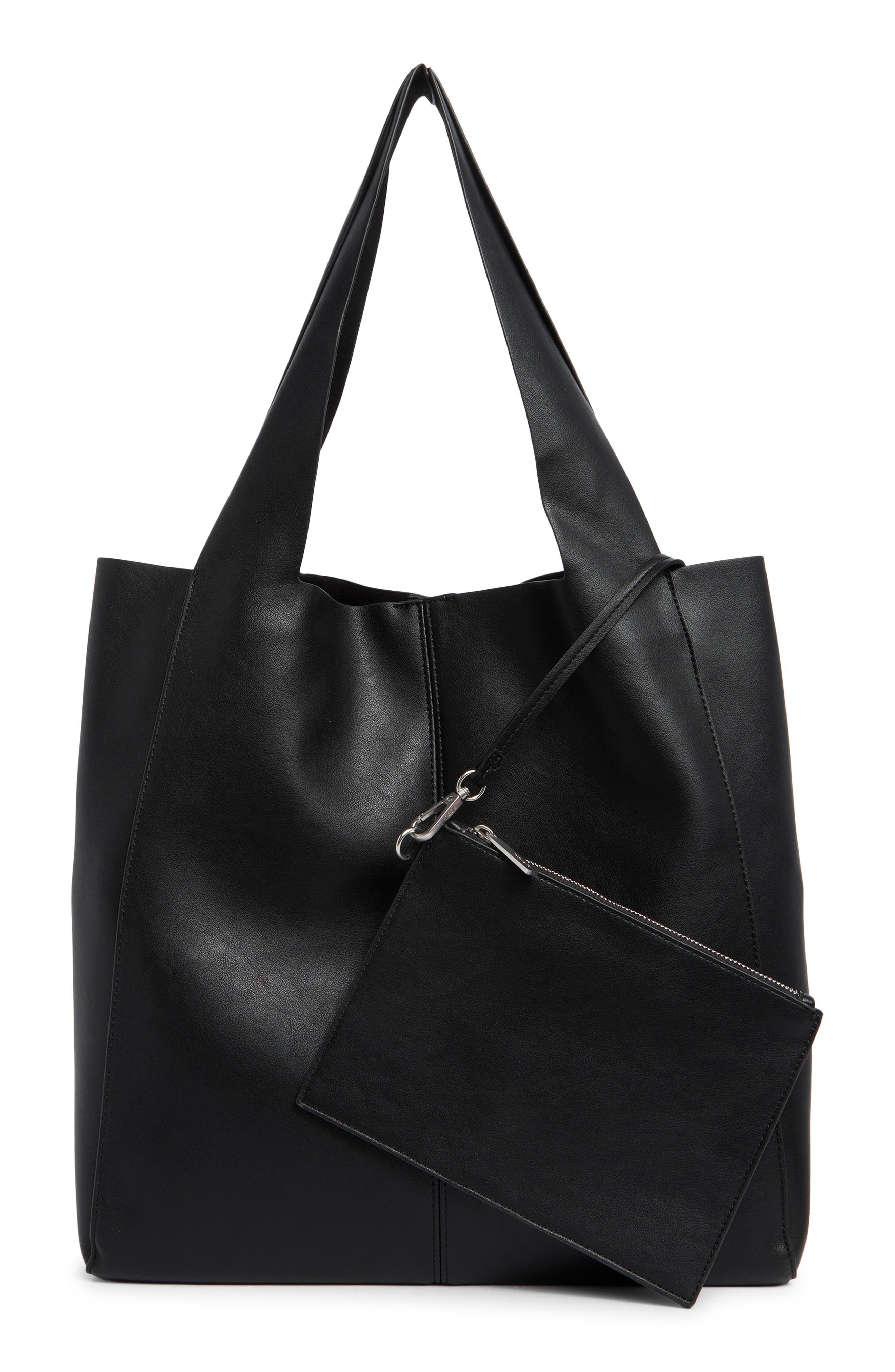 BCBG Double Strap Hobo Bag, Alternate, color, Black
