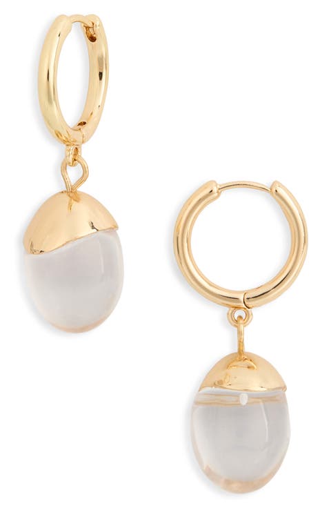 Drop Charm Hoop Earrings