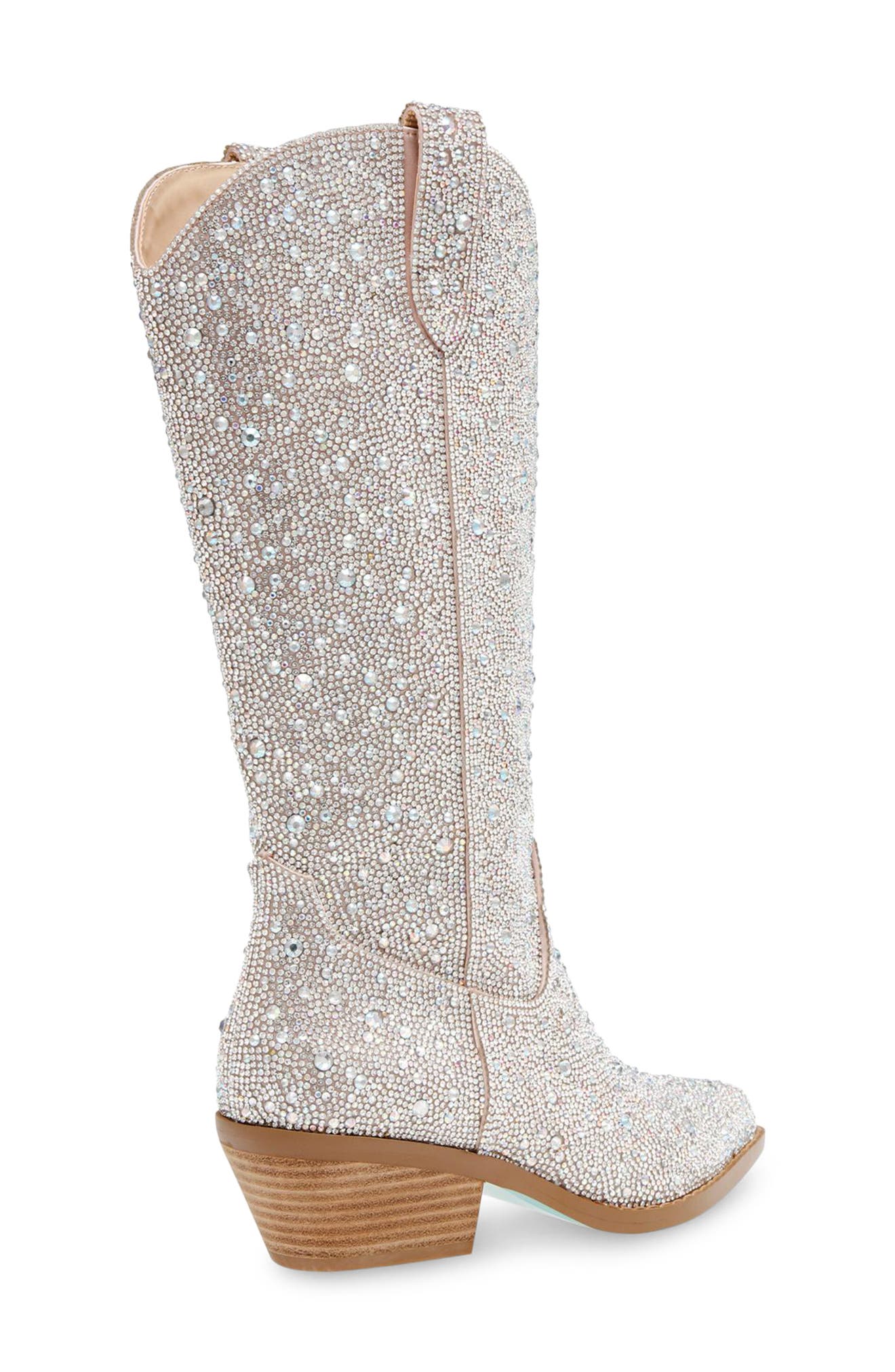 Betsey Johnson Dalas Embellished Western Boot, Alternate, color, 