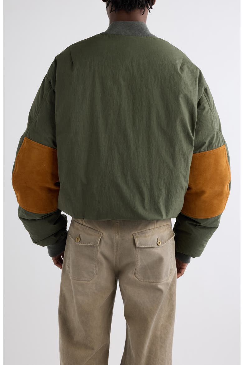 Oblya Peached Down Bomber Jacket, Alternate, color, CEDAR GREEN