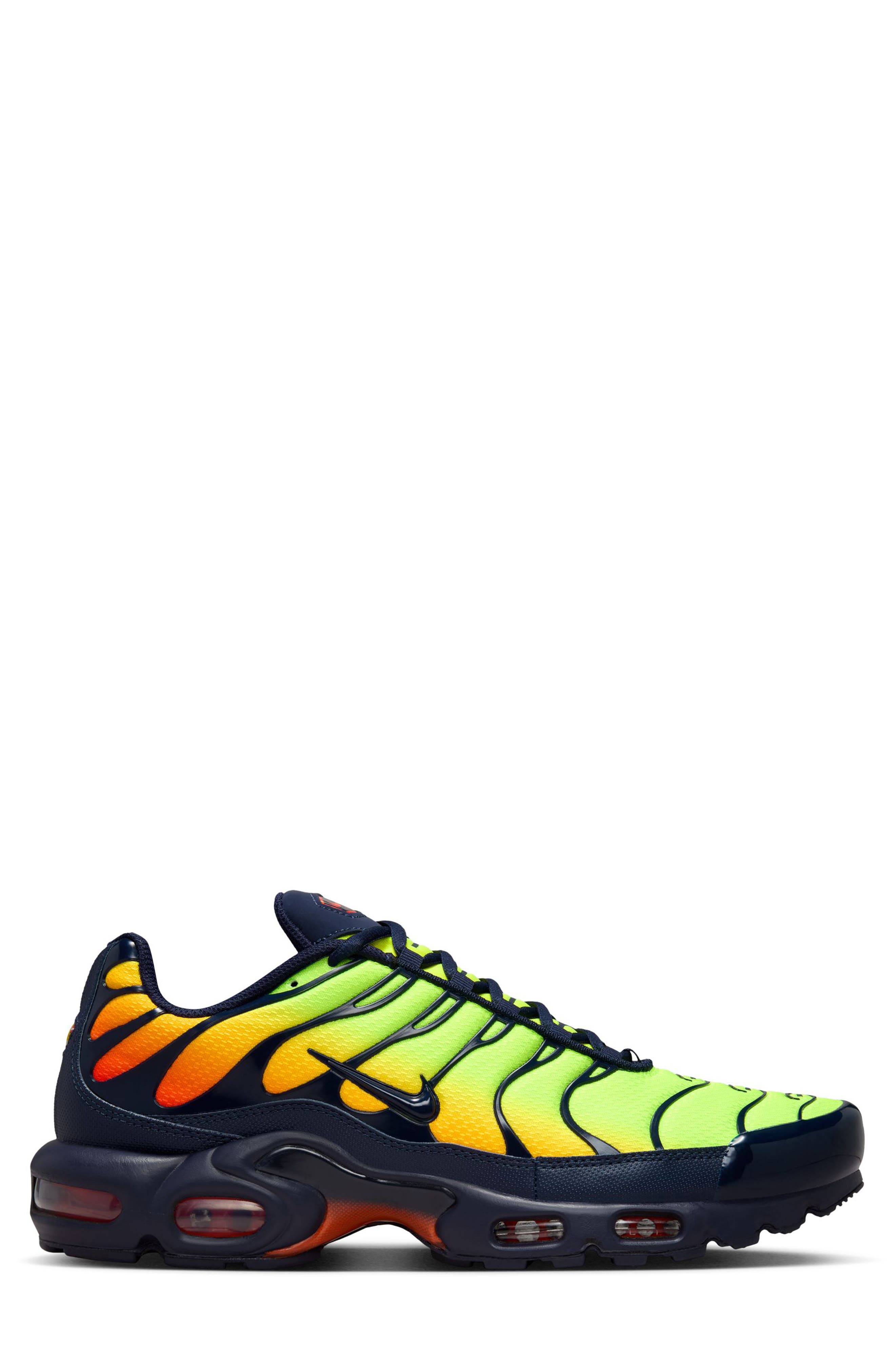 Air Max Plus Sneaker, Alternate, color, LEMON/ CRIMSON/ ORANGE/ BLUE