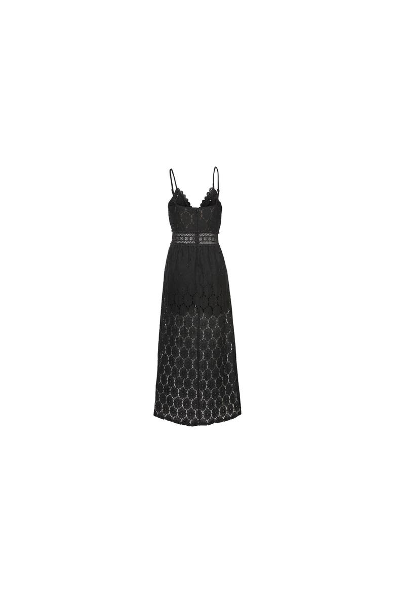 Women's Lace Maxi Overlay Romper, Alternate, color, Black
