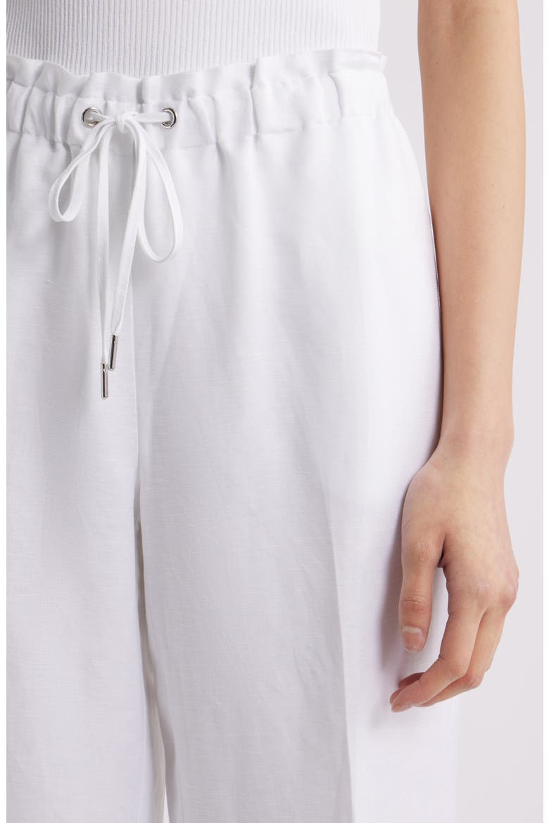 Linen Blend Drawstring Pants, Alternate, color, CRISP WHITE