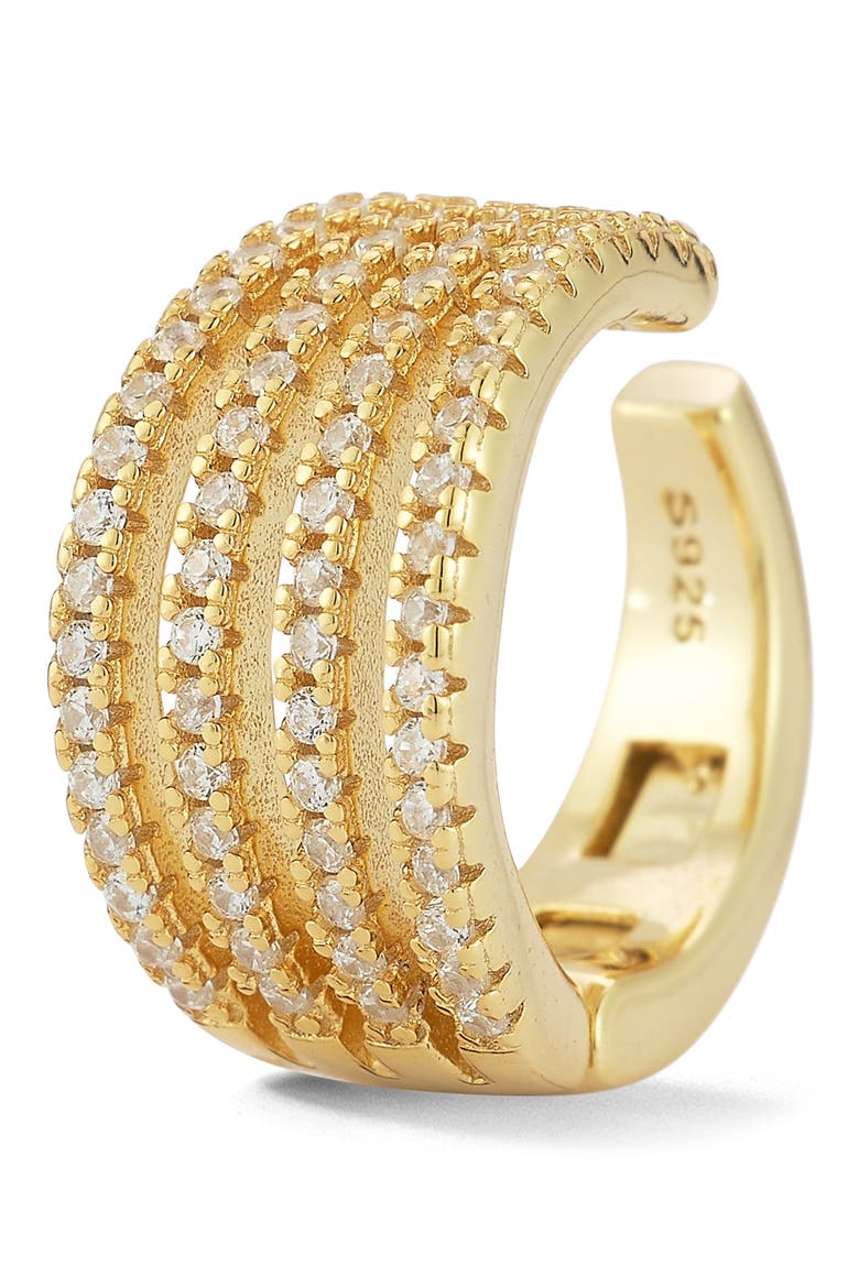 Multi Row Cubic Zirconia Ear Cuff, Alternate, color, GOLD