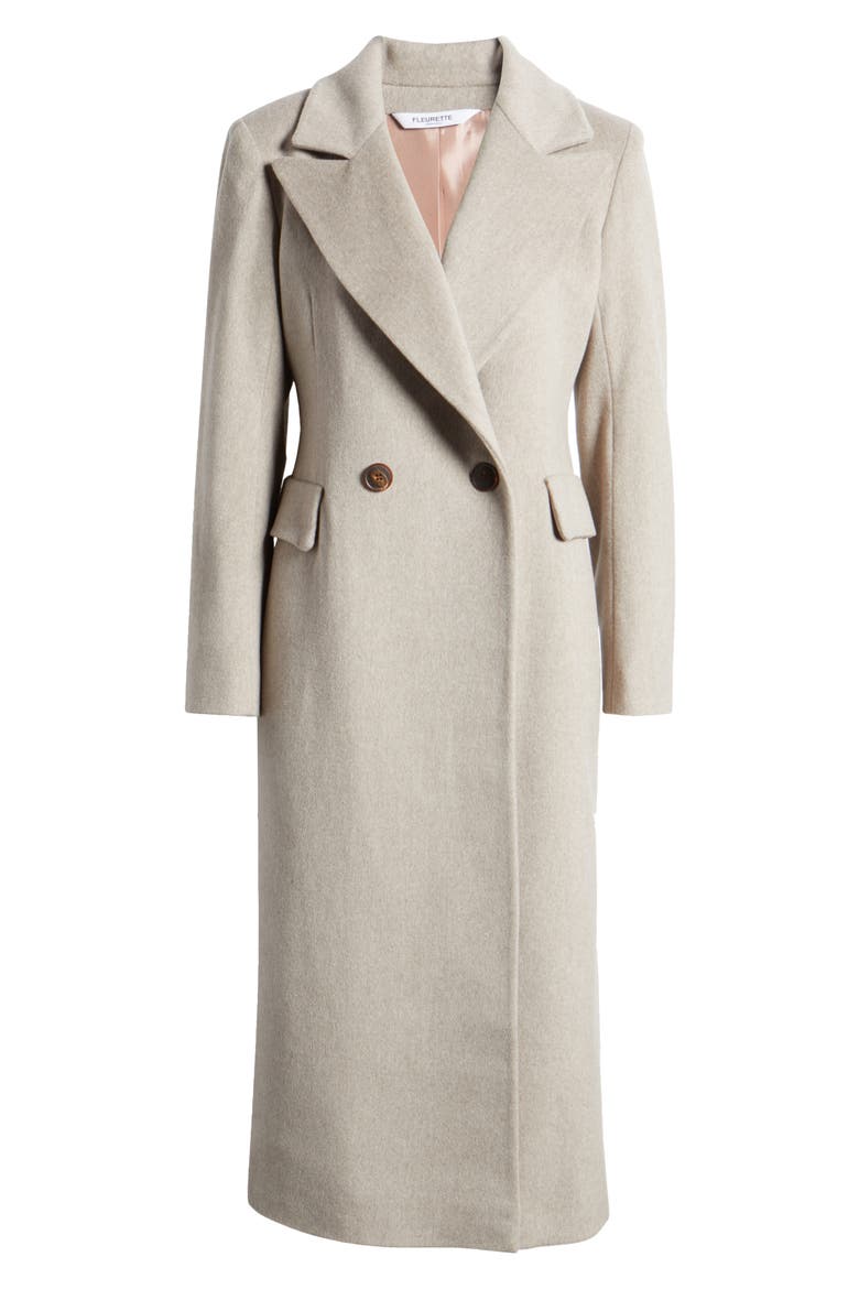 Alix Wool Double Breasted Coat, Alternate, color, BEACH