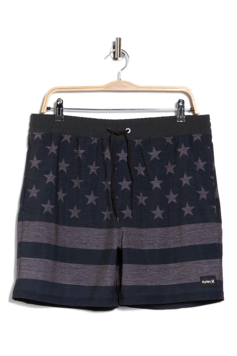 Patriot Volley Swim Trunks, Alternate, color, BLACK