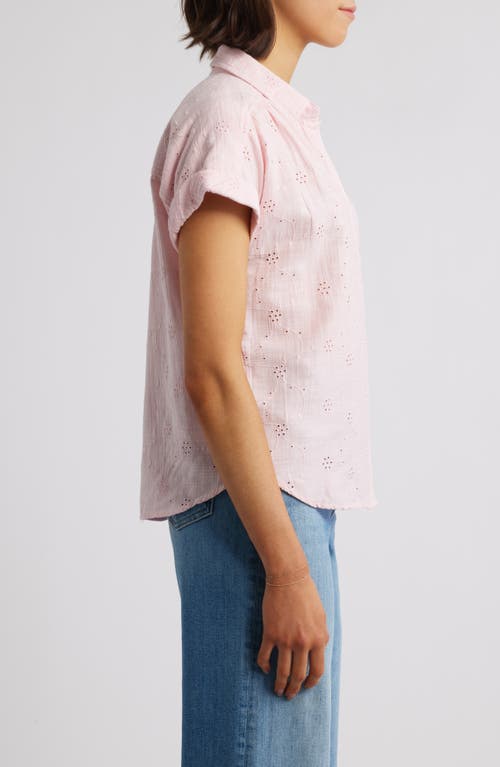 BEACHLUNCHLOUNGE BEACHLUNCHLOUNGE NOA EMBROIDERED COTTON BLEND BUTTON-UP TOP