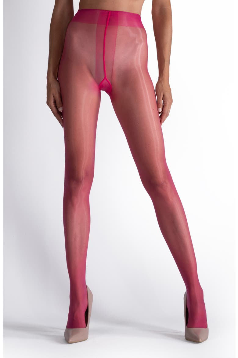 Lustrous Silky Shiny 20-Denier Sheer Tights, Alternate, color, PINK