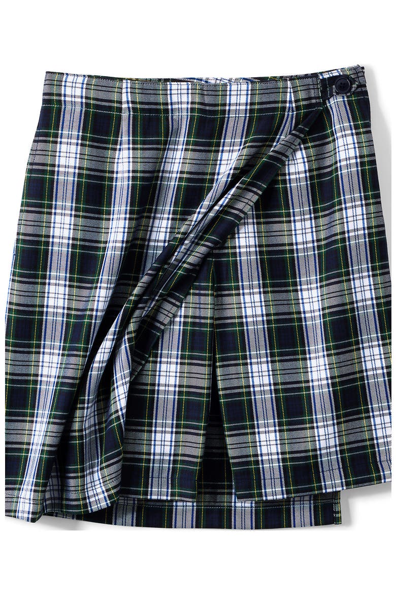 School Uniform  Plaid  A Line Tab Skort Top of Knee, Alternate, color, White Plaid