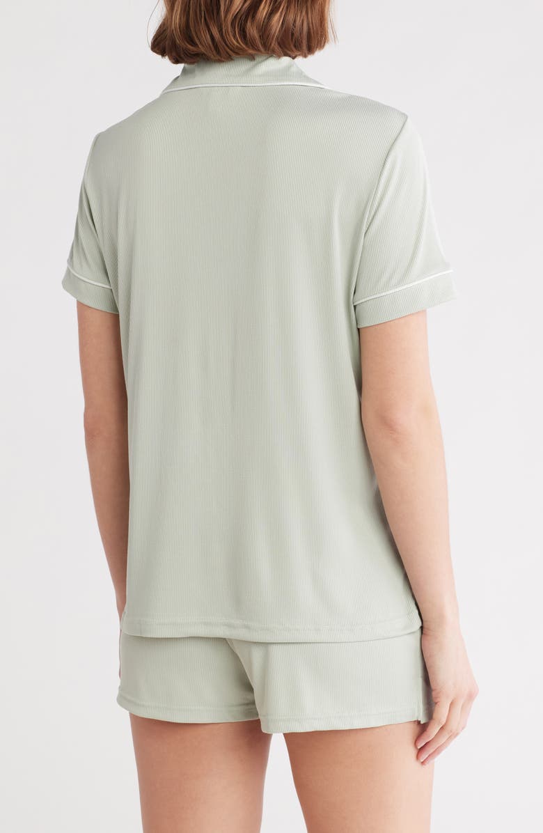 Nicole Miller Peached Jersey Rib Knit Short Pajamas, Alternate, color,