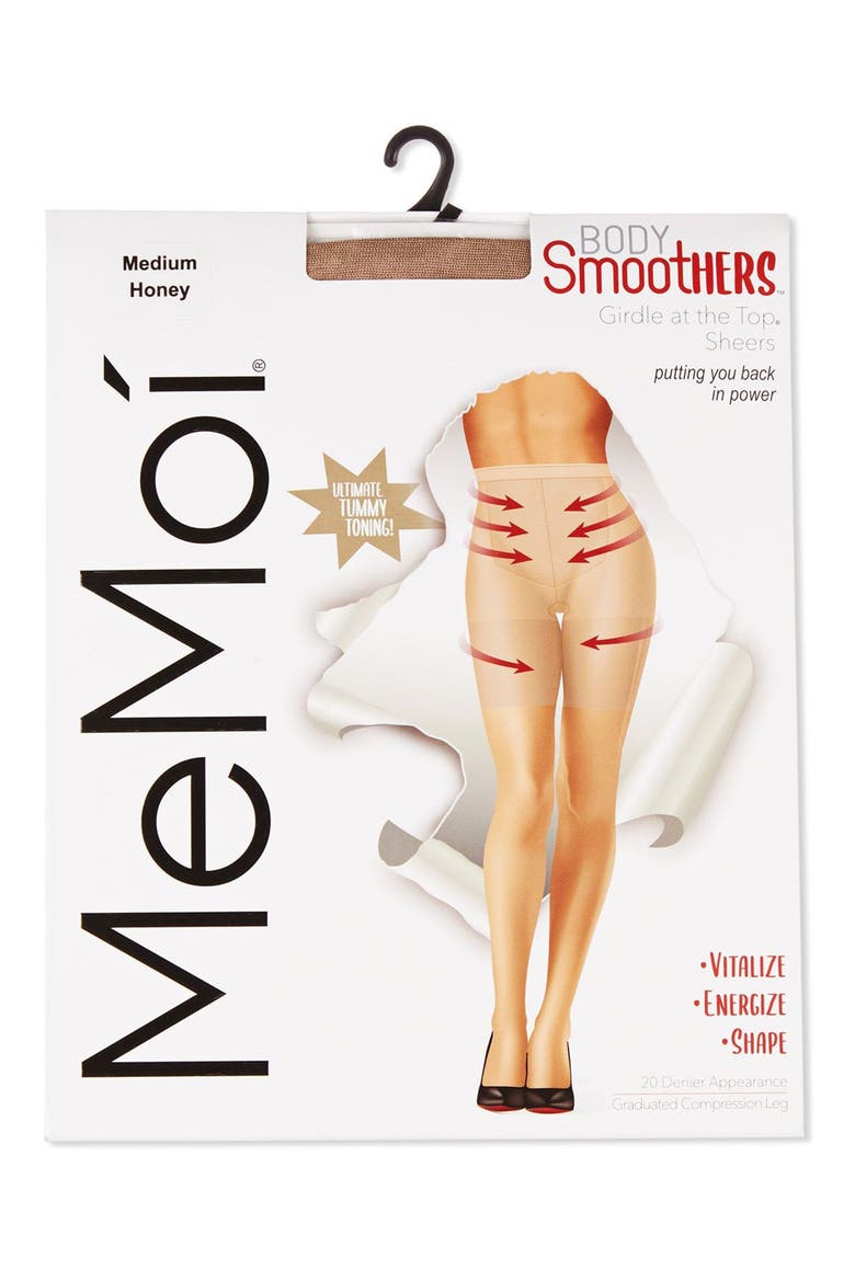 BodySmootHers Girdle Top Shaper Pantyhose, Alternate, color, HONEY