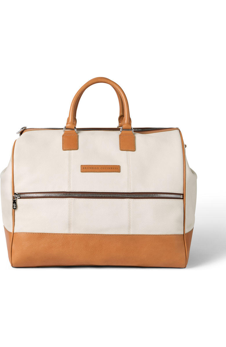 Brunello Cucinelli Calfskin and cowhide bag, Main, color, Ivory