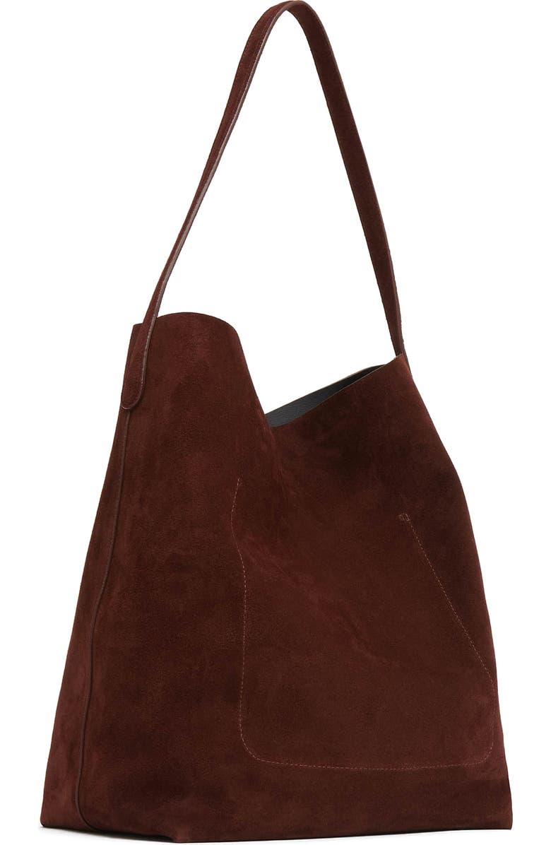 Mansur Gavriel Maxi Everyday Cabas Suede Hobo Bag, Alternate, color, Chocolate