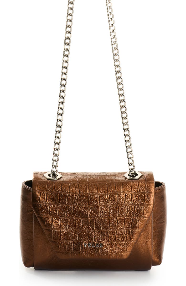 Velez Mini Lili Women's Leather Crossbody Bag, Main, color, Bronze
