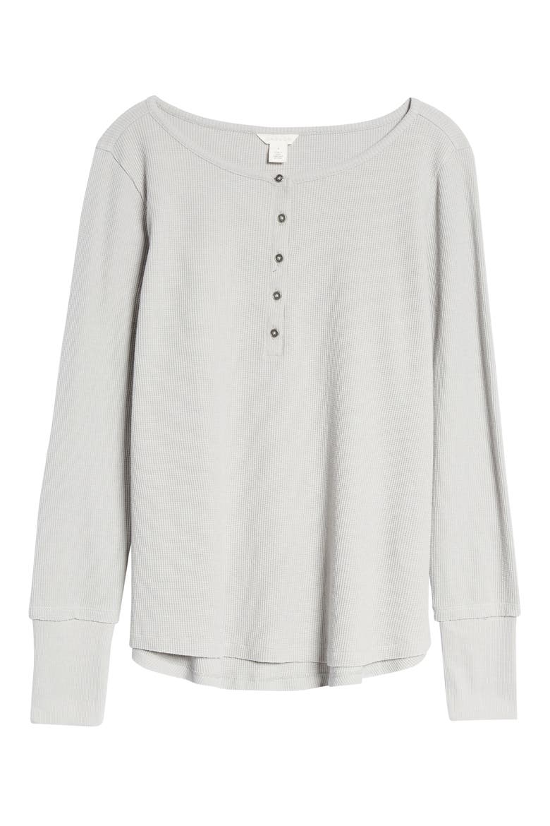 Thermal Knit Henley, Alternate, color, GREY HEATHER