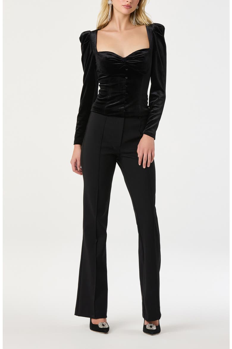 Dariana Velvet Top, Alternate, color, BLACK