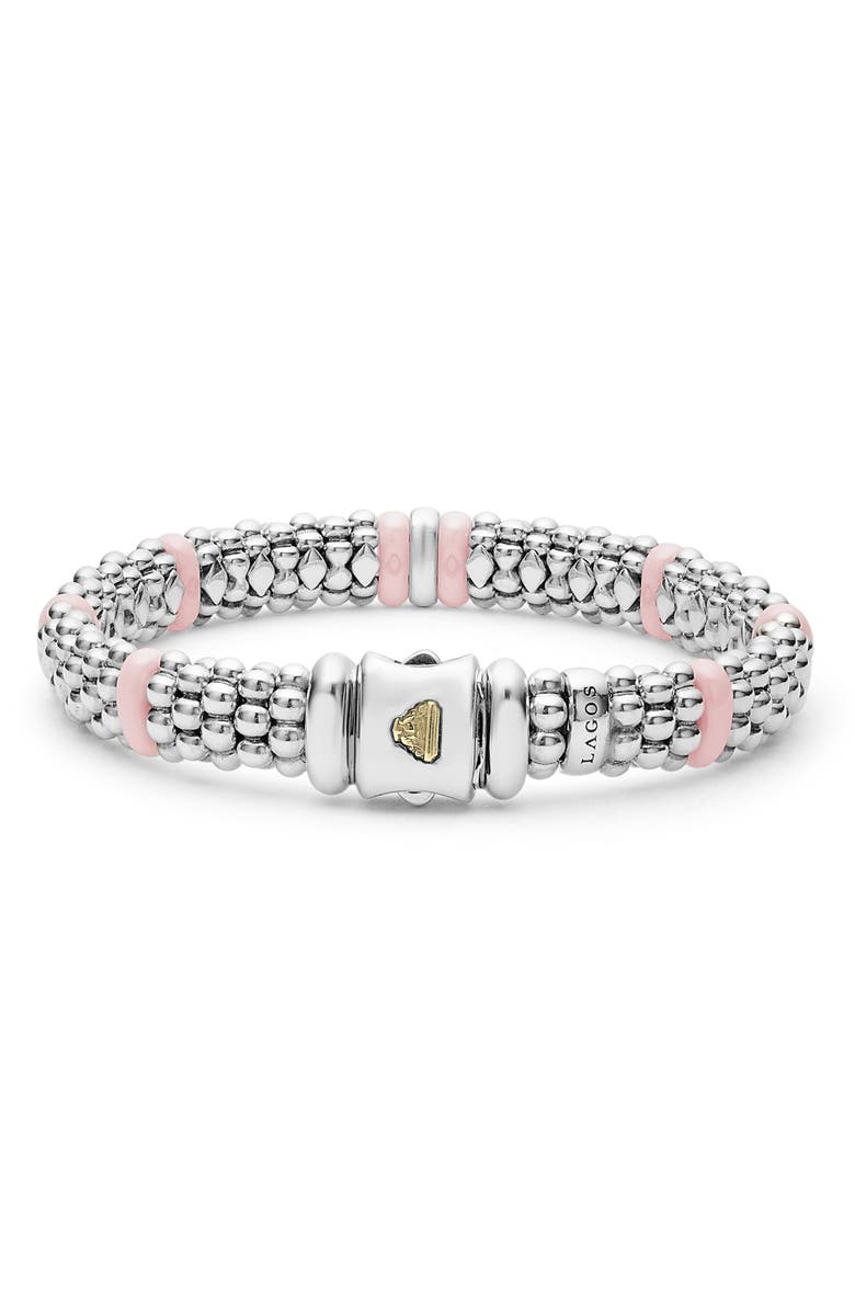 LAGOS Pink Caviar Diamond Ceramic Station Bracelet, Alternate, color, Pink