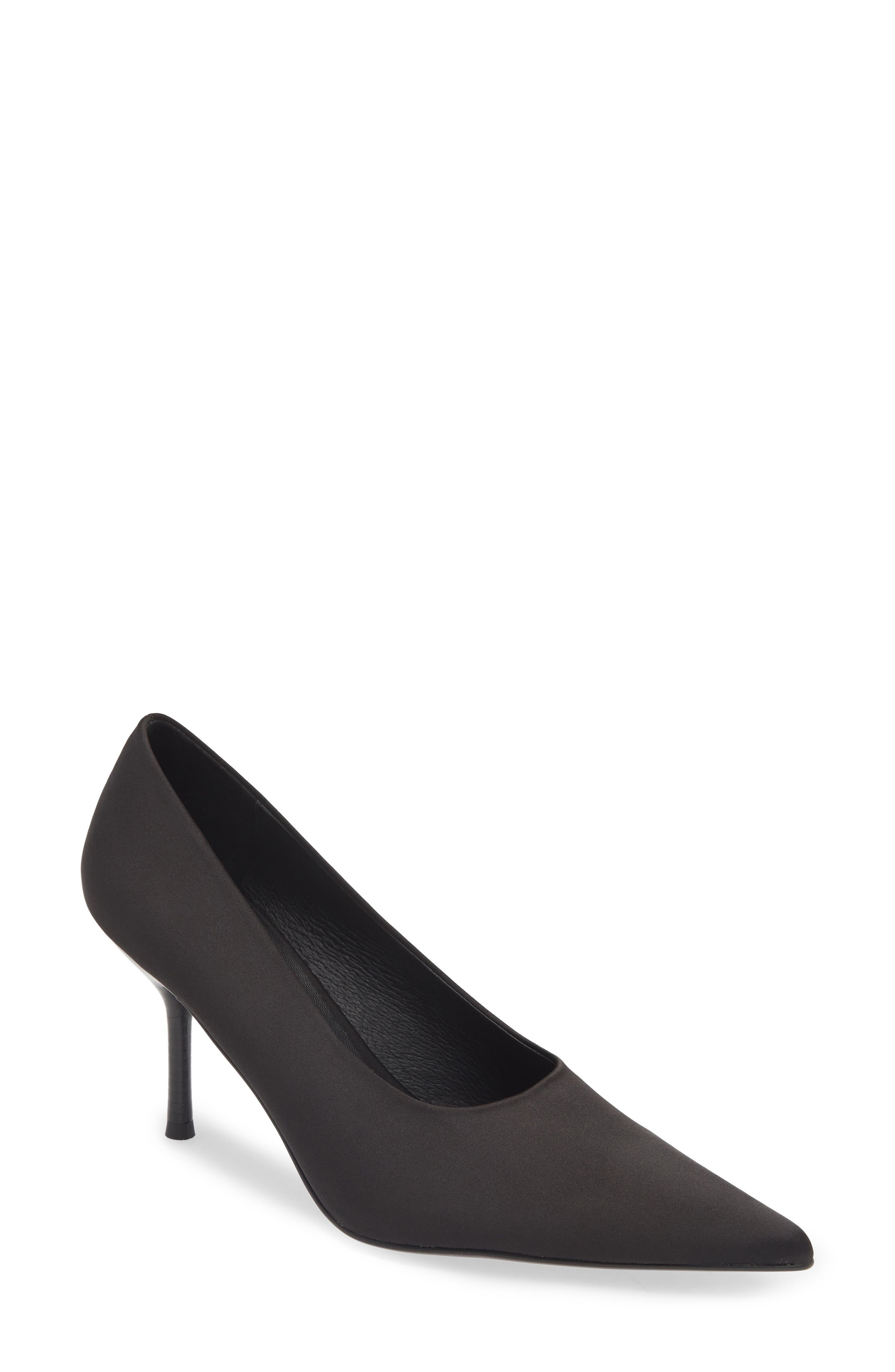 Chosen Pointed Toe Pump, Main, color, BLACK MATTE SATIN