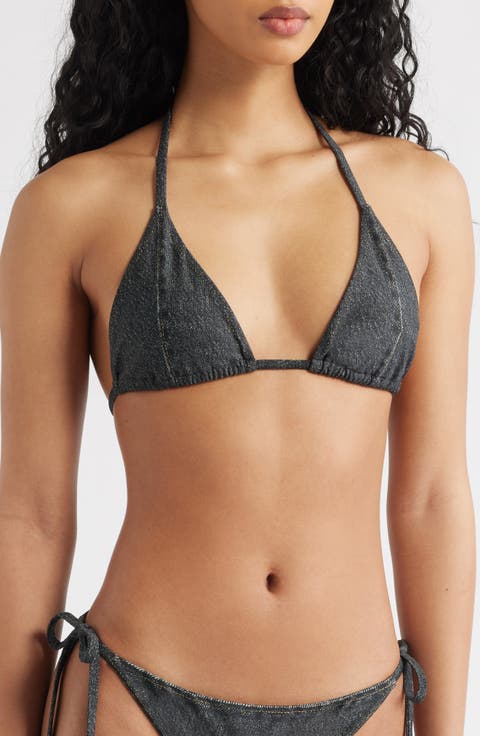 Miramar Faux Denim Bikini Top
