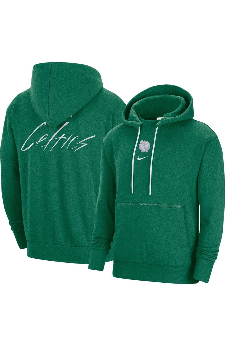 Nike Men's Nike Heather Kelly Green Boston Celtics Courtside Versus Flight Pullover Hoodie, Main, color, 