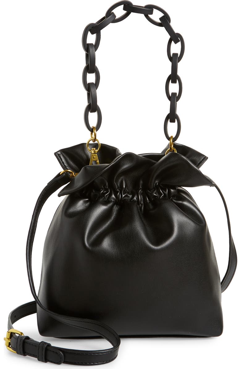Street Level Faux Leather Bucket Bag, Main, color,