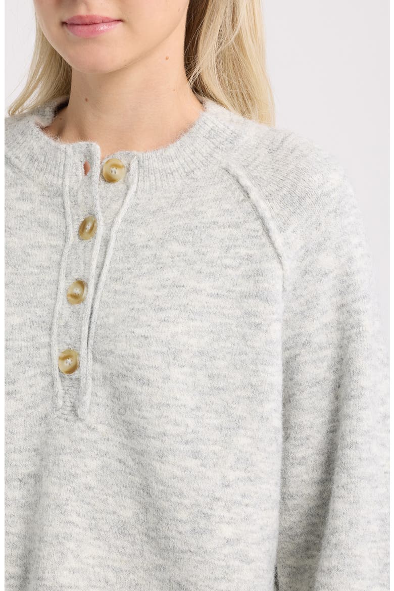 Half Placket Crewneck Sweater, Alternate, color, GREY