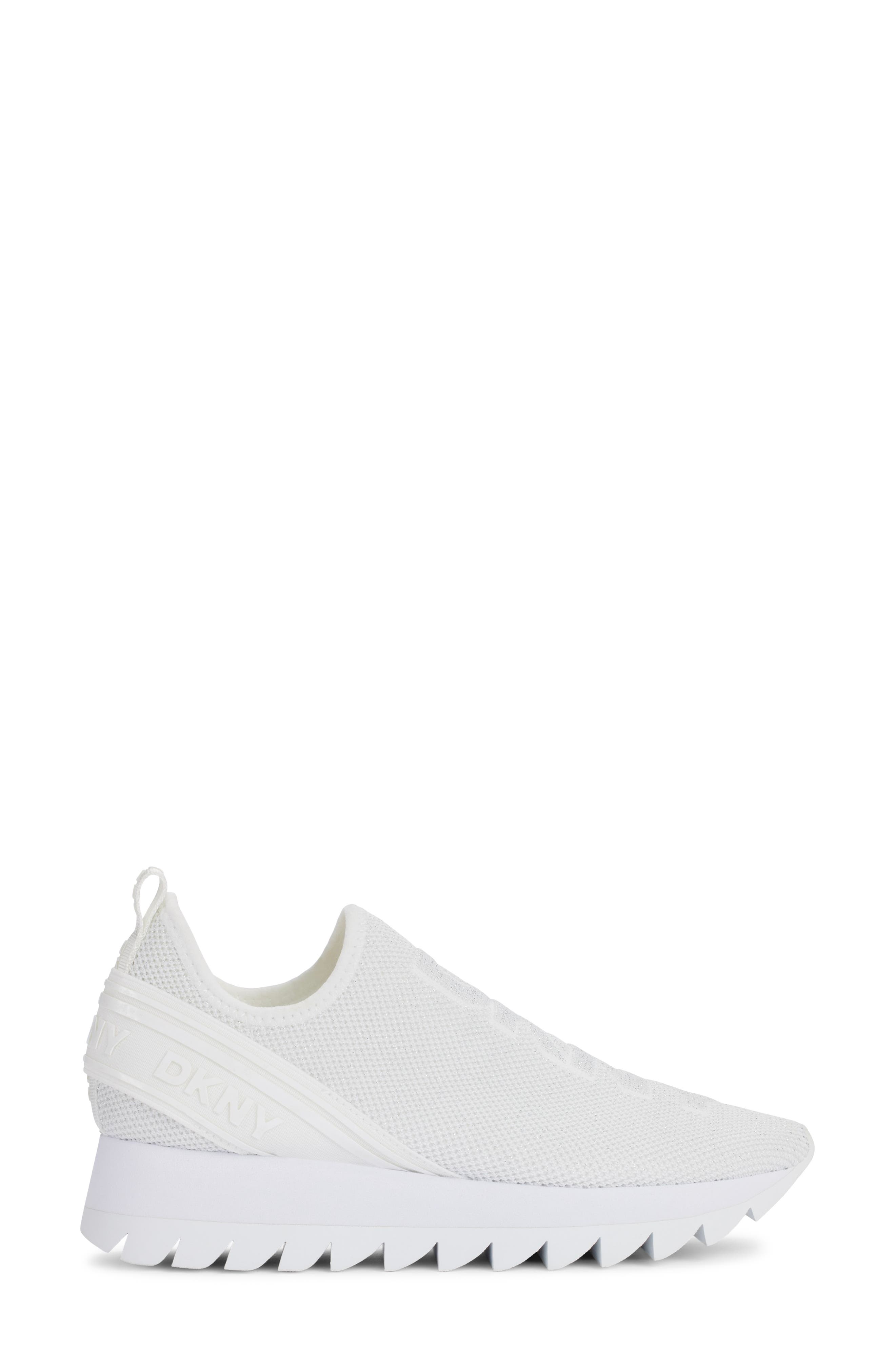 DKNY Abbi Slip-On Wedge Sneaker, Alternate, color, Bright White