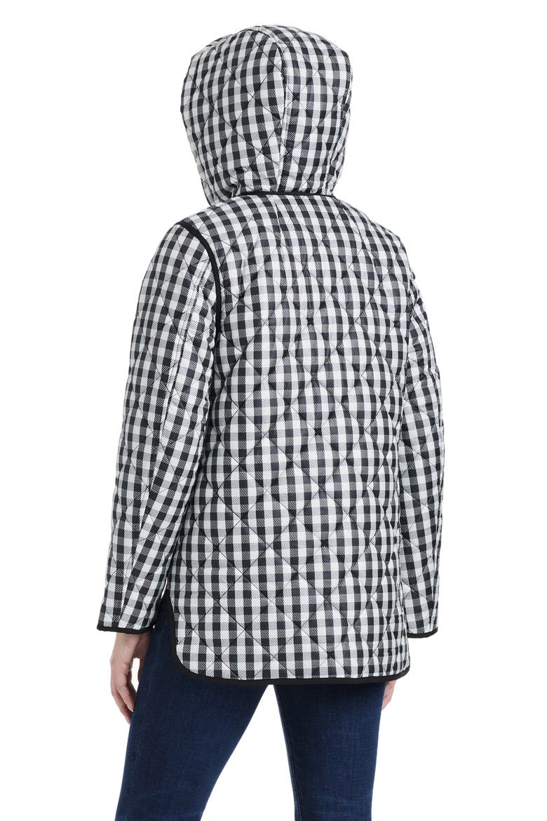 spade flower water resistant gingham quilted jacket, Alternate, color, GINGHAM FIELD SMALL
