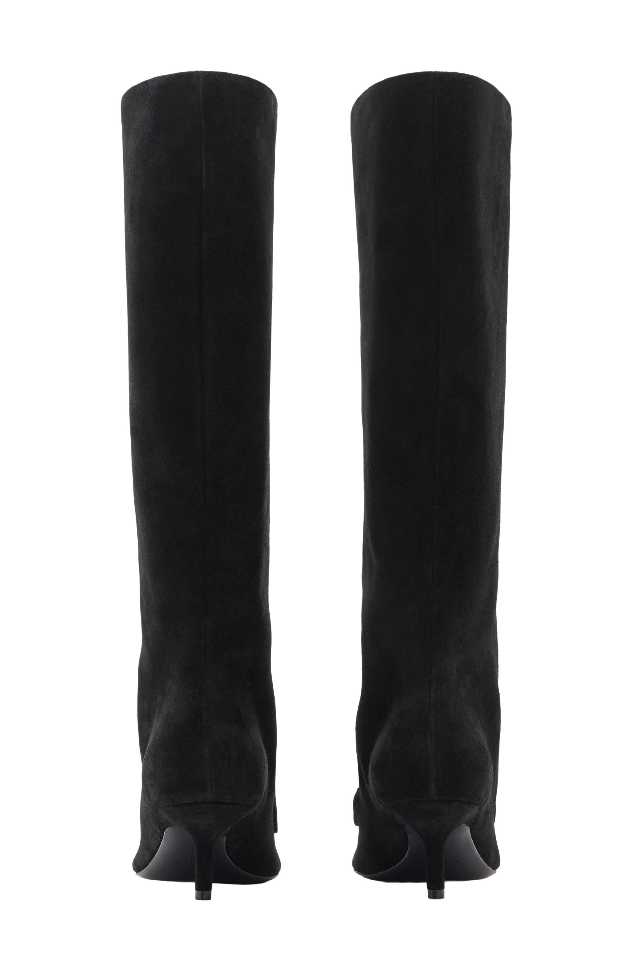 Burberry Storm Tall Suede Boot, Alternate, color, Black