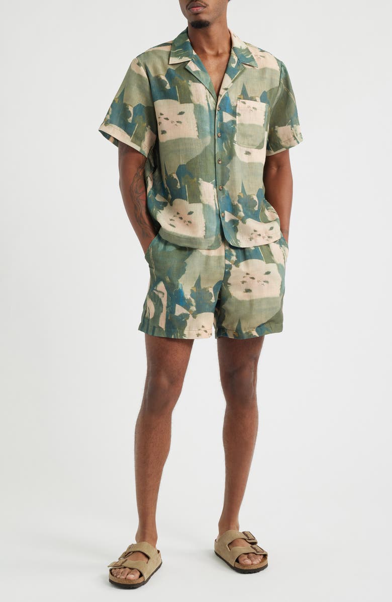 RIZORT Art Camp Shirt, Alternate, color, Brown
