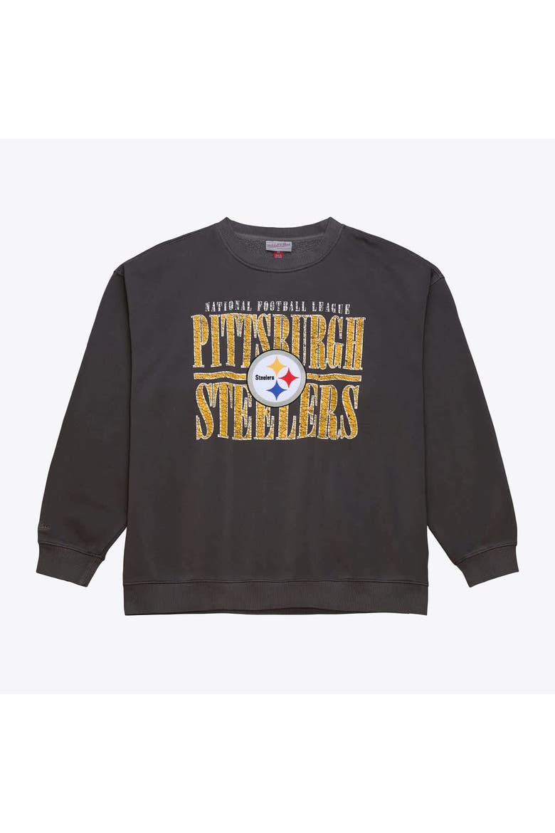 Men's Mitchell & Ness Black Pittsburgh Steelers Downtown Collection Fleece Sweatshirt, Main, color, Black