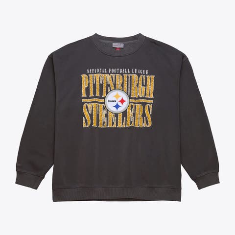 Men's Mitchell & Ness Black Pittsburgh Steelers Downtown Collection Fleece Sweatshirt