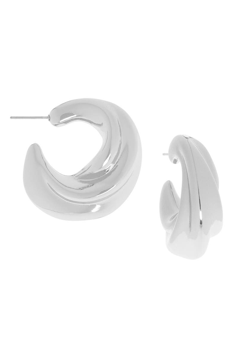 MARLYN SCHIFF Twisted Dome Hoop Earrings, Main, color, 