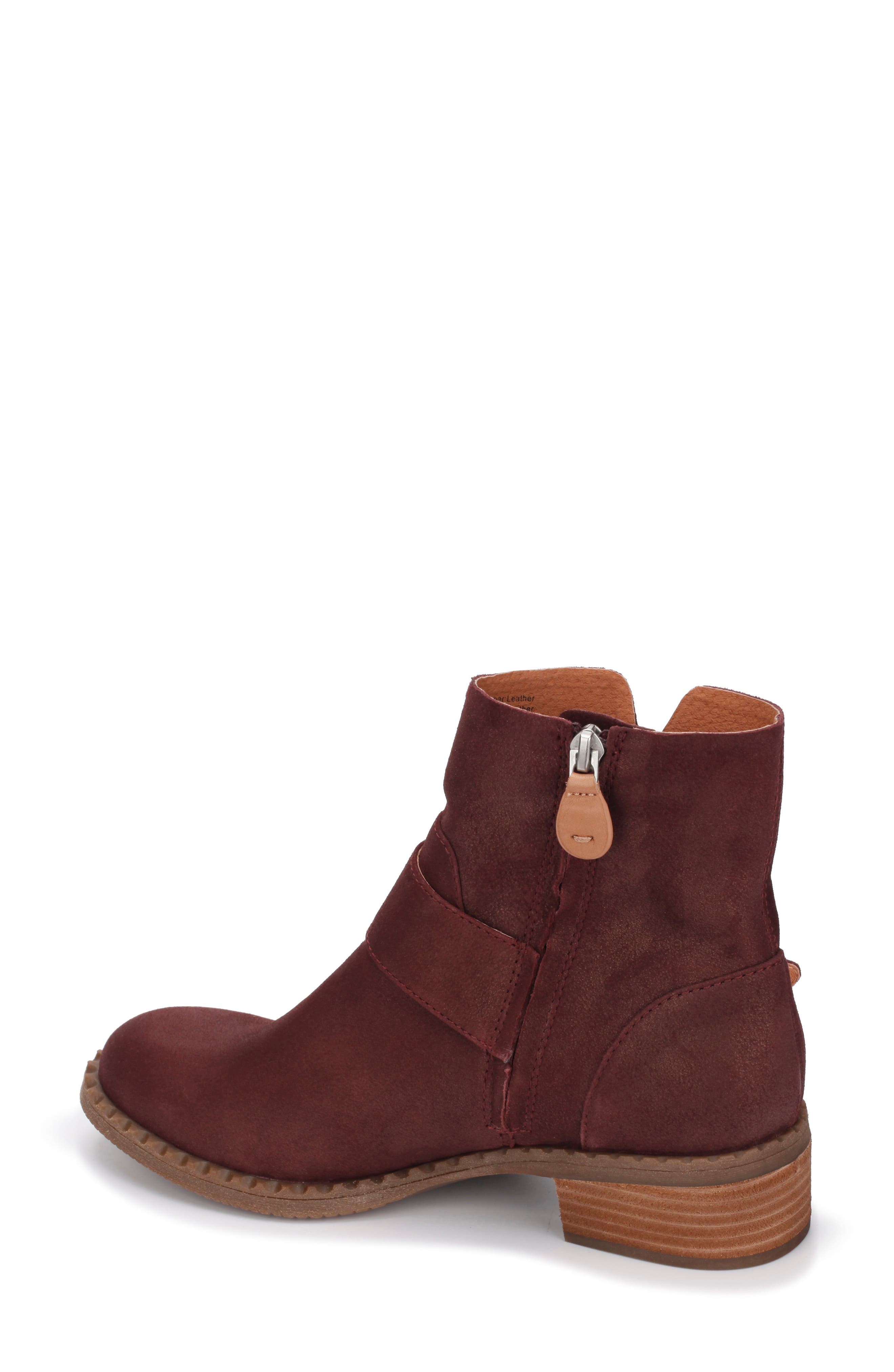 Slit Moto Bootie, Alternate, color, PLUM BERRY