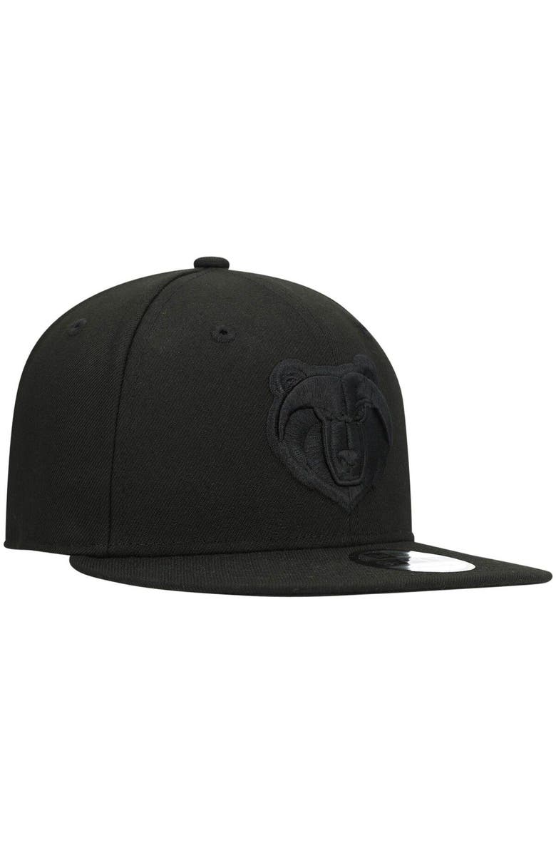 New Era Men's New Era Memphis Grizzlies Black On Black 9FIFTY Snapback Hat, Alternate, color, Black
