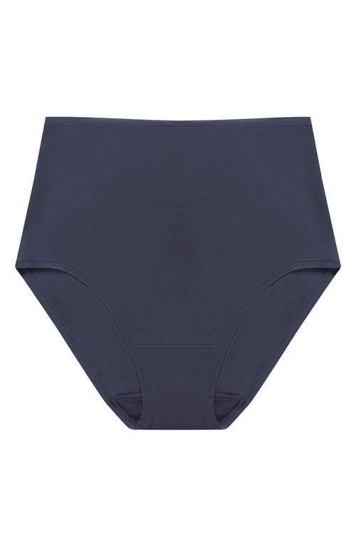Natori Bliss Bare Cotton High Waist Briefs In Blue