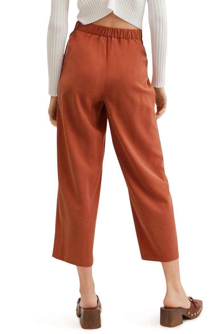 Button Detail Crop Pants, Alternate, color, BURNT ORANGE