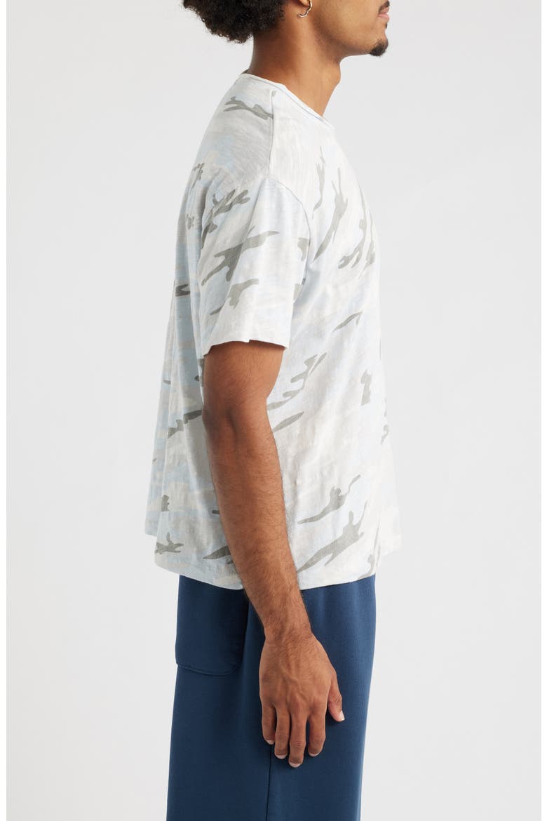 Slub Print Cotton Crewneck T-Shirt, Alternate, color, SOFT BLUE CAMO