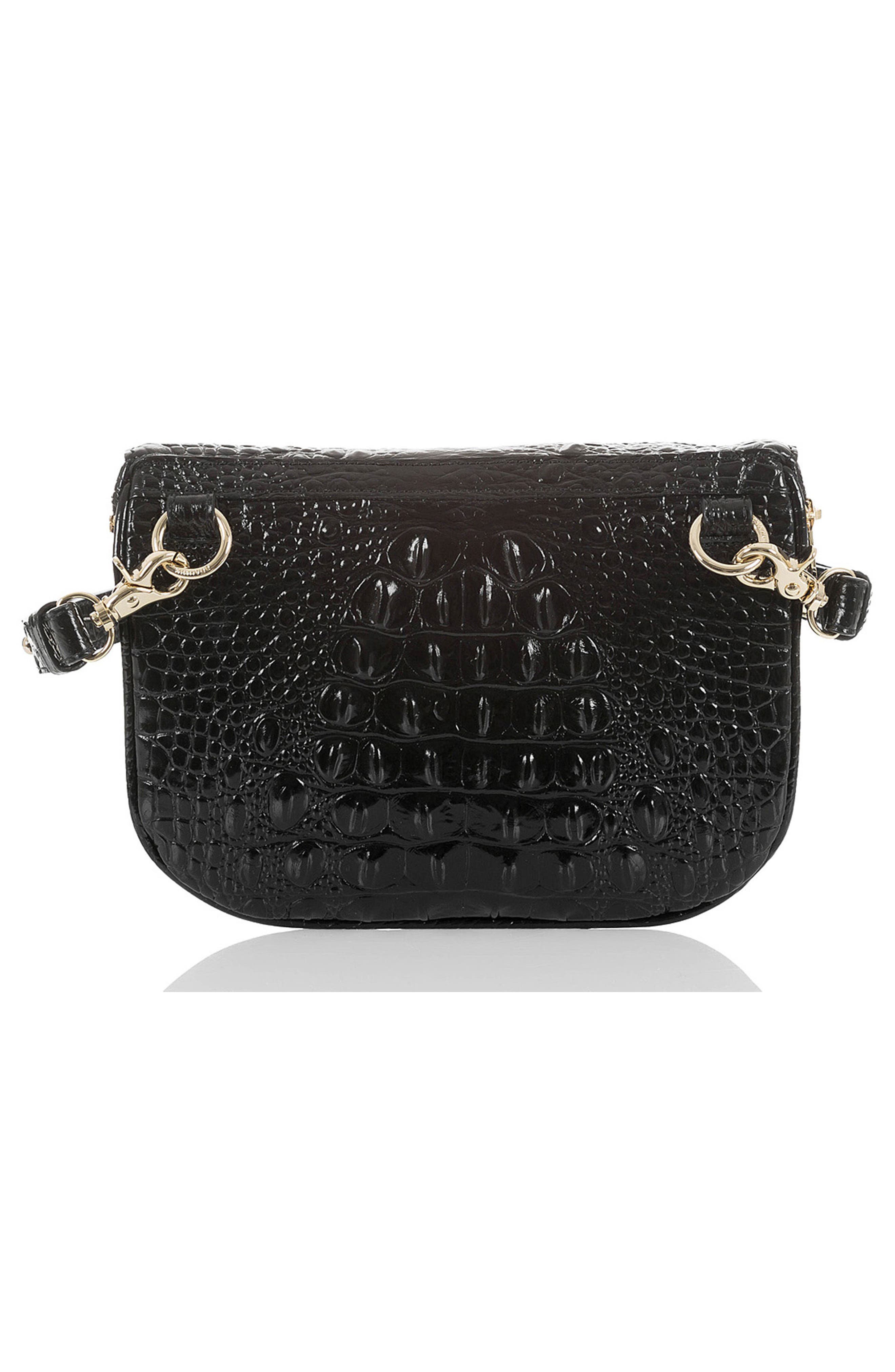 Brahmin Straw & Croc Embossed Black Patent Leather Buckled Adjustable Belt BRAHMIN 1.25 main image 3
