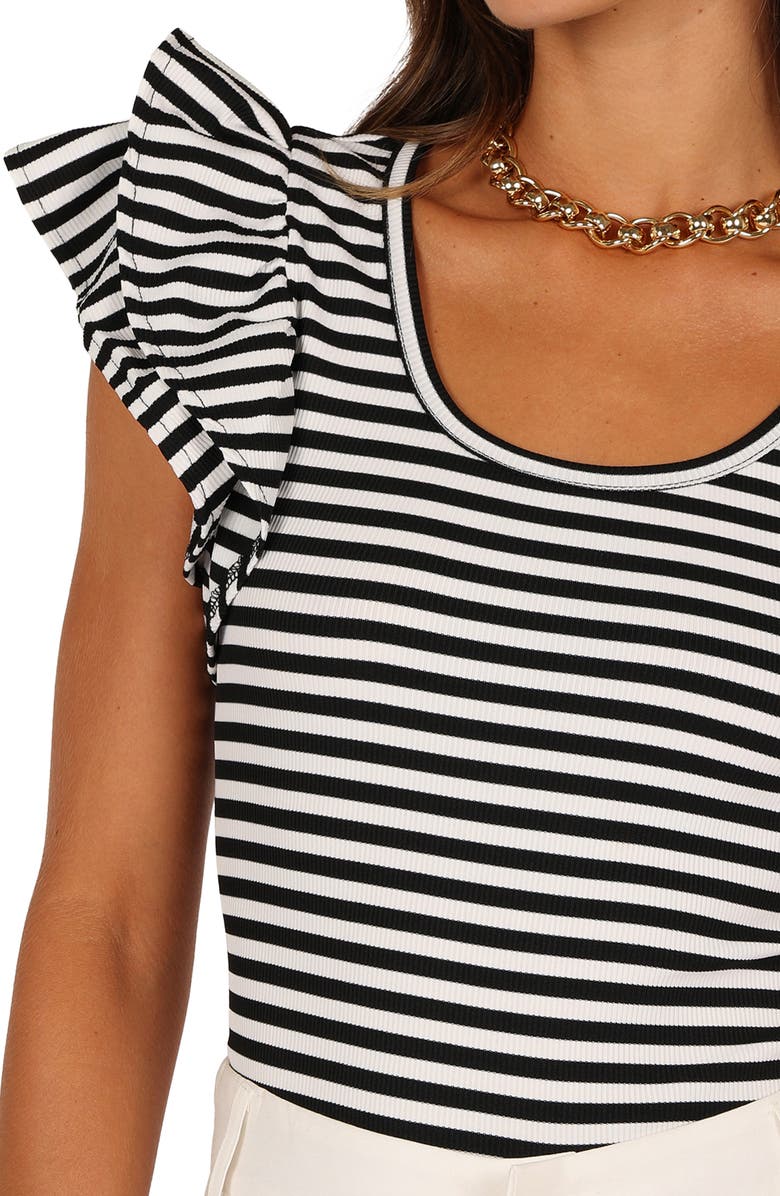 Petal & Pup Martina Stripe Rib Top, Alternate, color, Black Stripe