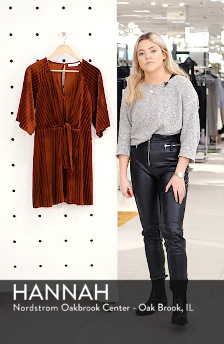 Wrap Style Rib Velvet Minidress, sales video thumbnail
