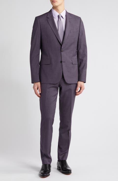Tailored Fit Stripe Stretch Cotton Suit