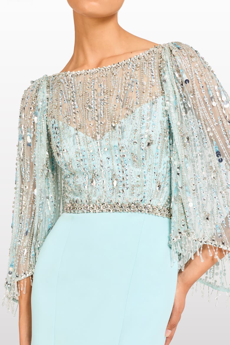Wanderlust Embellished-Details Maxi Dress, Alternate, color, Crystal Aqua