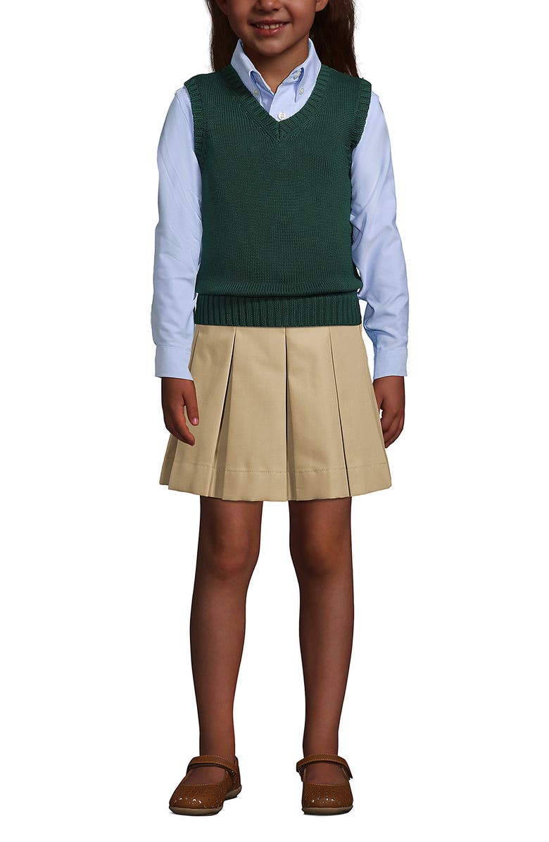 Lands' End School Uniform Kids Cotton Modal Sweater Vest, Main, color, Evergreen