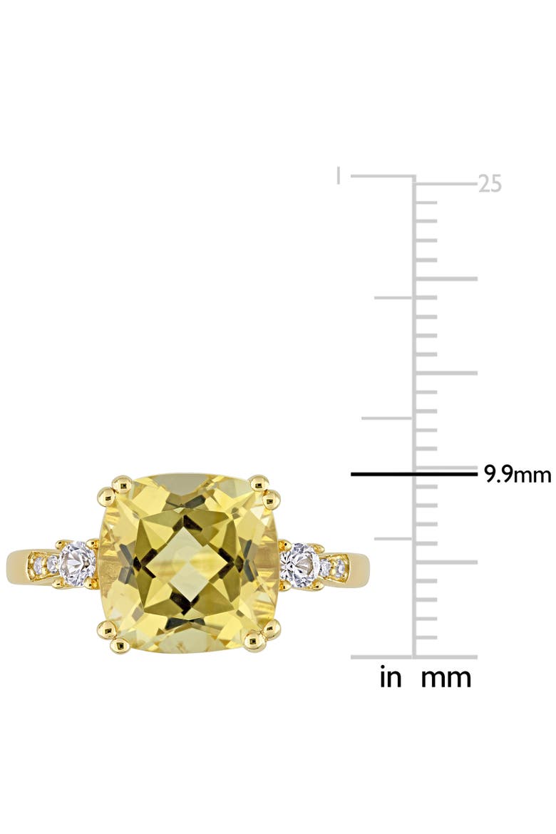 Gemstone and Diamond Cocktail Ring 10k, Alternate, color, Citrine/Yellow Gold